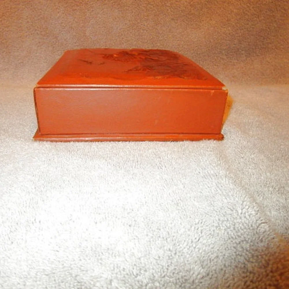 Vtg Cuervo Tooled Leather Covered Wood Box 3D Horse Equestrian Argentina Cigar